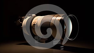 Photographer captures close up image with old fashioned camera generated by AI