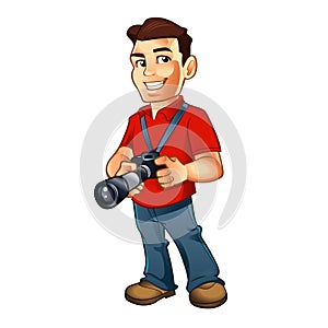Photographer cartoon with camera