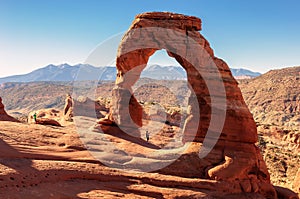 Photographer at Delicate Arch, Arches National Park, Utah