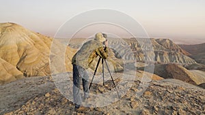 Photographer in the desert