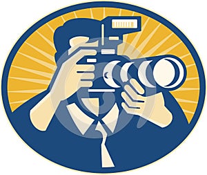 Photographer DSLR Camera Shooting Retro