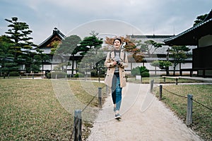 Photographer enjoy the view of Japanese building