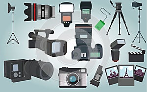 Photographer equipment vector