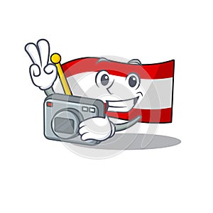 Photographer flag austria mascot shape the character