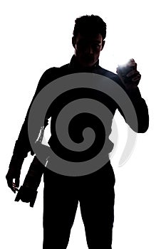 Photographer flashing at the camera