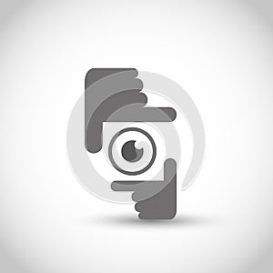 Photographer hand framing