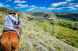 Photographer on a Horse - Medicine Bow National Forest - Wyoming