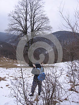 Photographer in the mountain photo