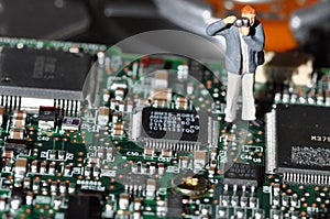 Photographer on printed circuit board