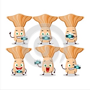 Photographer profession emoticon with lactarius cartoon character