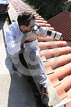 Photographer on the roof