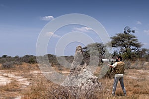 Photographer in the savannah