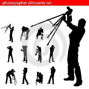 Photographer silhouette set