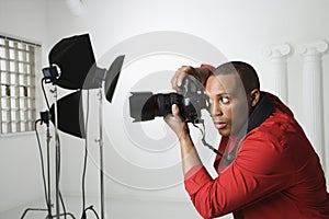 Photographer in studio.