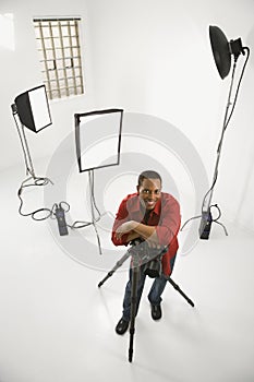 Photographer in studio.