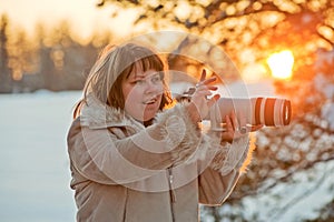 Photographer on sunset