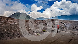 Photographer take a photo at Bromo valcano