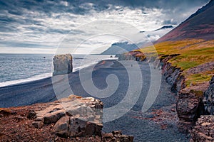 Photographer take a picture of south coast of Iceland, Atlantic ocean, Europe.