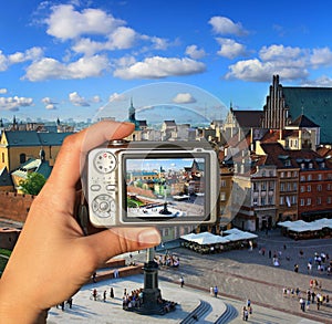 Fotógrafo tiene una duración una foto de Varsovia 