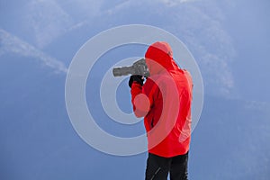 Photographer taking landscape pictures