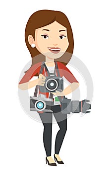 Photographer taking photo vector illustration.