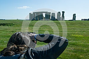 Photographer taking photos of the landscape.