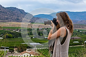 Photographer taking vineyards pictures
