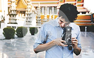 Photographer Traveler Capture Portrait Concept