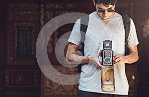 Photographer Traveler Capture Portrait Concept