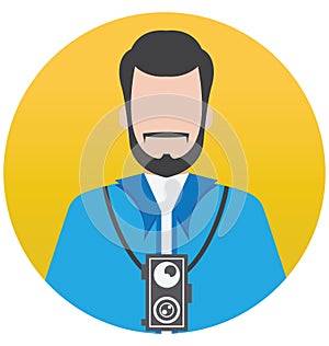 Photographer Vector Illustration Icon which can Easily Modify or Edit