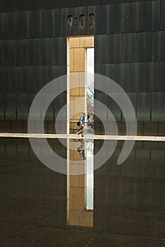 Photographer Walking at OKC Bombing Memorial