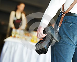 Photographer at work. event and catering service