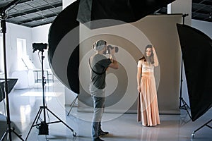 Photographer work in professional studio