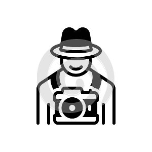 Black solid icon for Photographers, documentarian and taking photo