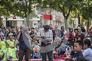 Photographers in the street mass performances