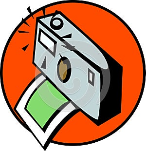 photographic camera taking a photography. Vector