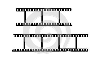 Photographic film, mocap, blank frames for photos, collage on a white background, retro film photography concept