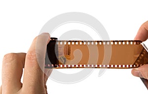 Photographic filmin hands