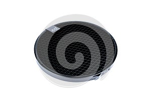 Photographic honeycombs on white background