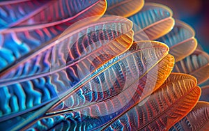 Photographic luminogram of a butterfly wing at an macro level,microscope,background softly blurred