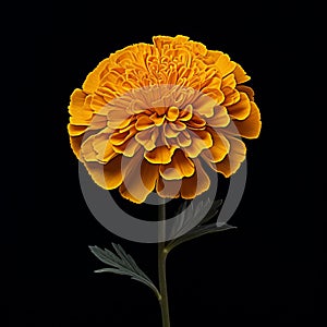 Photographic Portrait Of A Yellow Orange Flower In Dansaekhwa Style