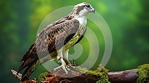 Photographic Woodsy Wallpaper With Osprey And Moss