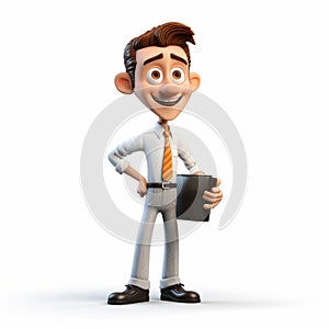 Photographically Detailed 3d Animated Office Cartoon Man