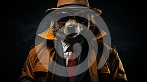 Photographically Detailed Portrait Of A 1720s Detective Bear In Pop Art Style