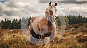 Photographically Detailed Portrait Of A Majestic Brown Horse In The Wild