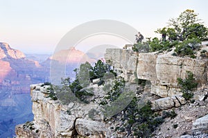 Photographing Grand Canyon National Park at sunset, Arizona, USA