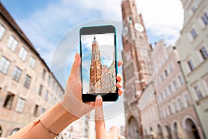 Photographing Landshut town