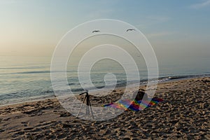 Photographing miami beach at sunrise photo