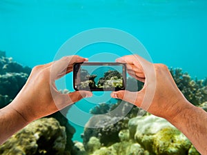 Photographing with a water smartphone