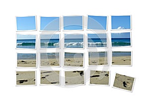 Photographs forming beach